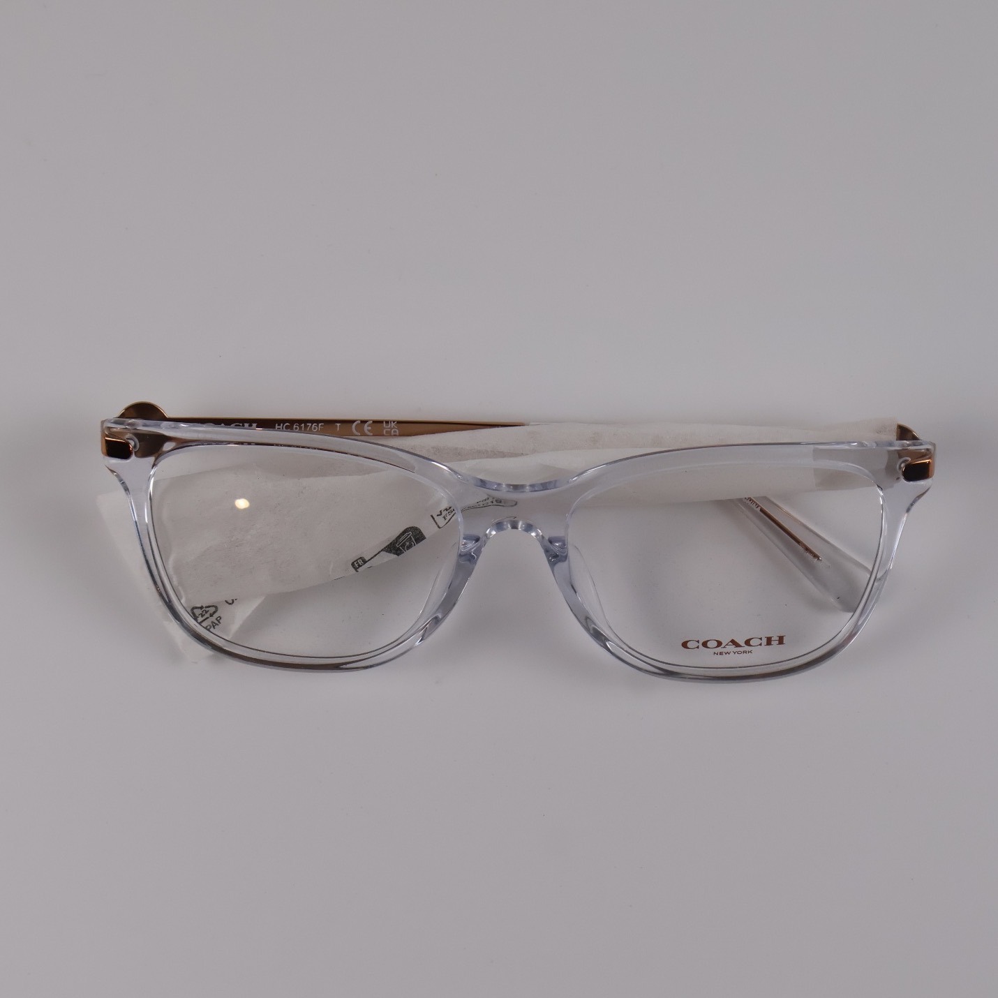 Coach Frames Ohc6176f Clear Solid 55mm Nwt